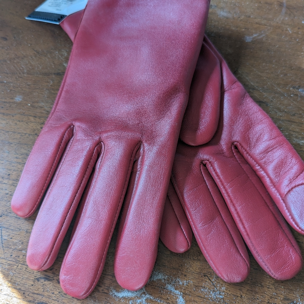 Coach Red Leather Gloves